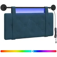 vidaXL Tête de lit suspendue avec éclairage LED, velours bleu