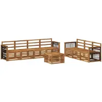vidaXL Ensemble de canapés , 8 pièces, en bois d'acacia massif naturel