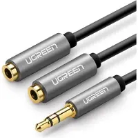 UGREEN - Répartiteur audio - mini-phone stereo 3.5 mm mâle pour mini-phone stereo 3.5 mm femelle - 20 cm - noir