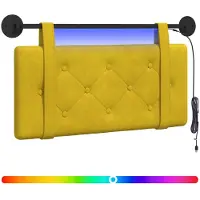 vidaXL Tête de lit suspendue avec éclairage LED, velours jaune