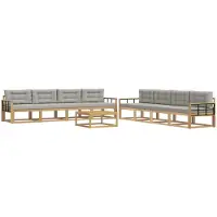 vidaXL Ensemble de canapés d'extérieur , 9 pièces, blanc et gris clair, 79 x 79 x 37 cm
