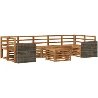 vidaXL Ensemble de salon de jardin 8 pièces en bois d'acacia massif, finition naturelle