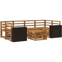 vidaXL Ensemble de salon de jardin 7 pièces en bois d'acacia massif, finition naturelle
