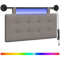 vidaXL Tête de lit suspendue avec éclairage LED, tissu taupe