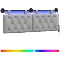 vidaXL Tête de lit suspendue en tissu gris nuage