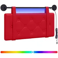 vidaXL Tête de lit suspendue avec éclairage LED, rouge, similicuir
