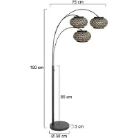 Steinhauer Lampe de pied Nox Light avec des capuchons de bambou