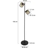 Mexlite Lampadaire - naturel noir - Sumba - bambou métal - lampe de lecture - E14 - 4492ZW -