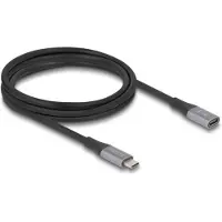 DeLOCK Câble d'extension USB-C mâle-femelle 40 Gbit/s 240 W PD, 2 m - Gris