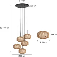 Mexlite - suspension - HaloSwap - naturel noir - coton - E27 - 4525ZW