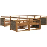 vidaXL Ensemble de canapés d'extérieur 7 pièces Naturel