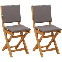 vidaXL - 2 chaises de jardin d'extérieur, couleur gris foncé, en bois d'acacia massif
