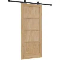 vidaXL Porte coulissante naturelle et noire 86 x 198,5 cm