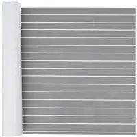 vidaXL Tapis de bateau rayé gris clair et blanc 240 x 90 cm EVA