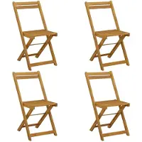 vidaXL : 4 chaises de jardin pliantes, bois massif d'acacia naturel