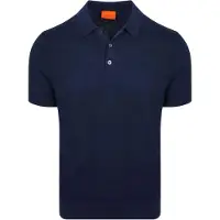 Suitable Polo Maille Coton Lin Marine