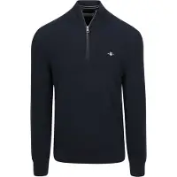 Gant Pull Demi-Zip Micro-Texturé Marine Bleu Bleu foncé taille L