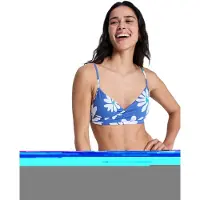 Roxy Essentials Pt Wrap Bralette Bikini Top Bleu M Femme