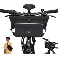 OEM Sac de cyclotourisme noir - Sac de vélo et sac à bandoulière 2 en 1 - Sac à dos de cyclotourisme à fixer à l'avant avec éléments réfléchissants - Hydrofuge