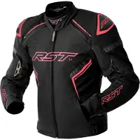 Rst Veste textile imperméable pour femmes RST S1 D3O, noire/rose, taille M