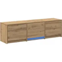 vidaXL Meuble TV avec LED Artisanat Chêne 140 x 34 x 40 cm