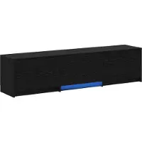 vidaXL Meuble TV avec LED Chêne noir 165 x 34 x 40 cm