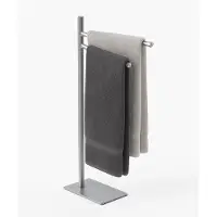 Relaxdays - Handtuchständer Edelstahl 2-armig, Silber, 78 x 33,5 x 14 cm