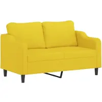 vidaXL Canapé 2 places jaune clair 140 cm Tissu