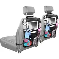 IMoshion Organisateur de Siège de Voiture pour enfants - 9 compartiments - Inclut un support pour tablette - Lot de deux - Noir