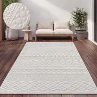 Paco Home Tapis d'extérieur Résistant aux intempéries Balcon Salon Scandinave Boho Unicolore Taille 240x340 cm