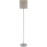 Eglo Lampadaire Pasteri 28cm nickel mat avec teinte marron clair