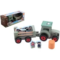 Jouéco Fien & Teun Tracteur en bois avec accessoires - 7dlg.