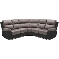 Vente-unique Canapé D'angle Relax Gris Et Noir En Microfibre Et Simili Tolzano