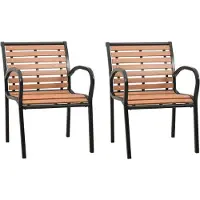 vidaXL Chaises de jardin 2 pcs. Bois