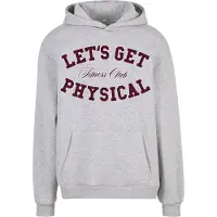 Mister tee Sweat-shirt 'Let's Get Physical' gris / bourgogne