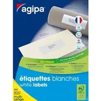 Agipa Étiquettes d'adresse, 210 x 148,5 mm, blanches
