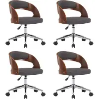 vidaXL Chaises de salle à manger 4 pcs. Pivotant Gris Bois courbé et tissu