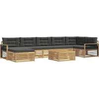 vidaXL Ensemble de salon de jardin 8 pièces, blanc et anthracite