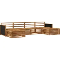 vidaXL Ensemble de salon de jardin 6 pièces en bois d'acacia massif, finition naturelle