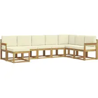 vidaXL Ensemble de salon de jardin 8 pièces, blanc et crème