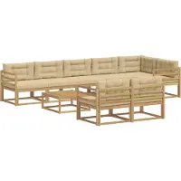 vidaXL Ensemble de canapés d'extérieur , 9 pièces, blanc et beige, 79 x 79 x 37 cm