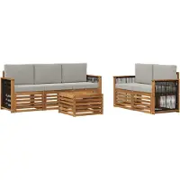 vidaXL Ensemble de canapés avec coussins (6 pièces), en bois massif d'acacia