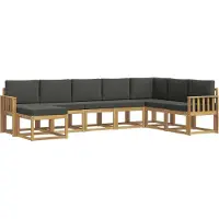 vidaXL Ensemble de salon de jardin 8 pièces, blanc et anthracite