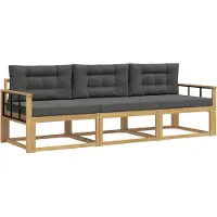 vidaXL - Ensemble de salon de jardin, 3 pièces, blanc et anthracite, en polyester