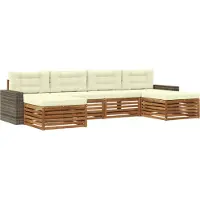 vidaXL Ensemble de canapés avec coussins (6 pièces), en bois massif d'acacia