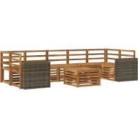 vidaXL Ensemble de canapés d'extérieur 8 pièces en bois massif d'acacia naturel
