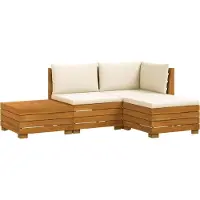 vidaXL : Ensemble de 4 fauteuils d'extérieur en bois massif d'acacia, couleur marron