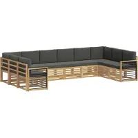 vidaXL Ensemble de canapés d'angle , 10 pièces, blanc et anthracite, 363 x 187,5 x 73 cm