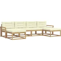 vidaXL Ensemble de salon de jardin 6 pièces, blanc et crème