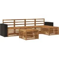 vidaXL Ensemble de canapés d'extérieur , 6 pièces, couleur naturelle